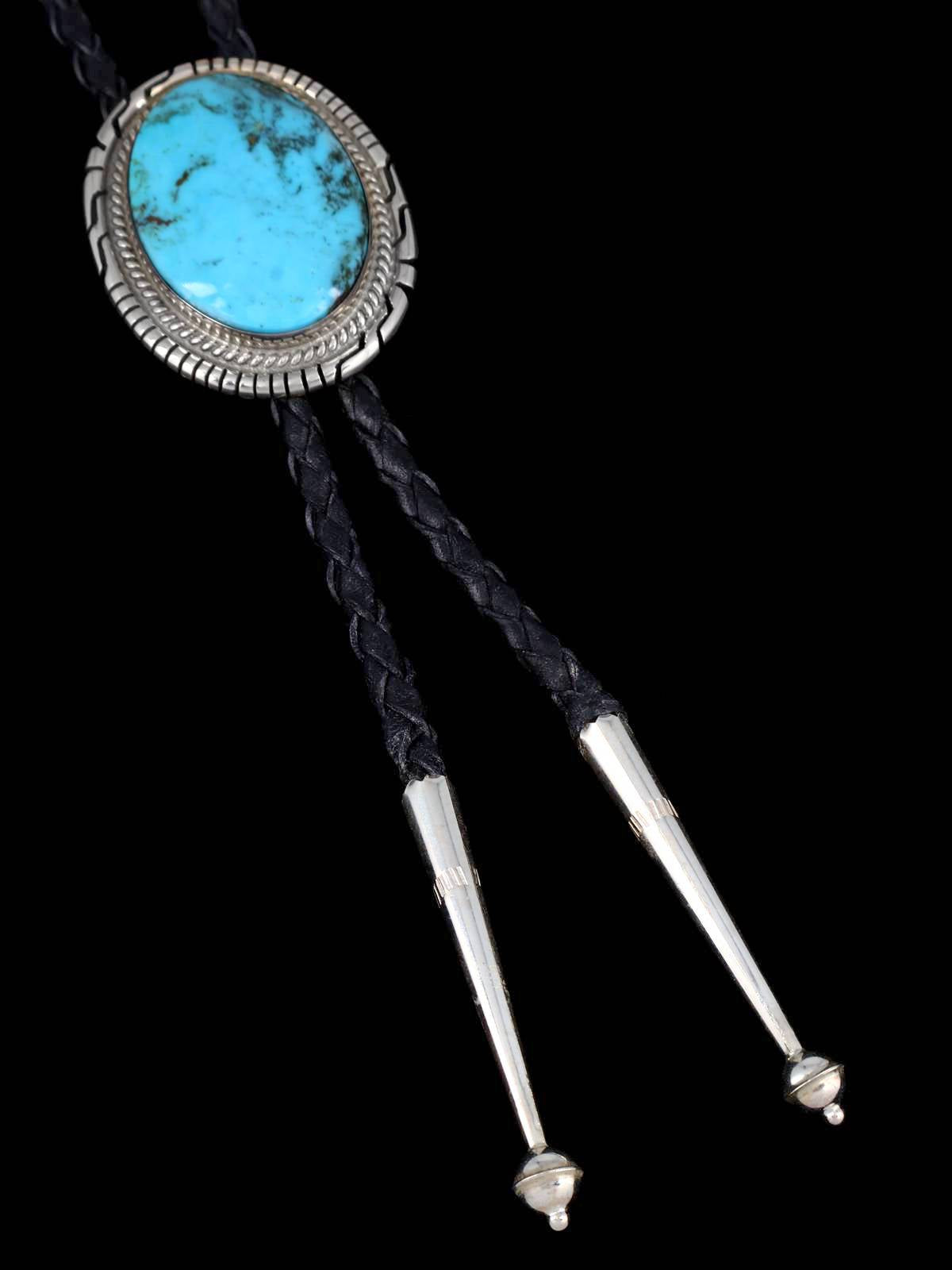 Native American Sterling Silver Turquoise Bolo Tie
