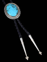 Native American Sterling Silver Turquoise Bolo Tie
