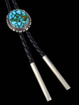 Corbata bolo de plata de ley nativa americana Golden Hill turquesa