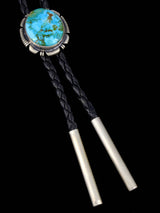 Corbata bolo de plata de ley nativa americana Golden Hill turquesa