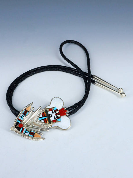 Sterling Silver Zuni Inlay Bolo Tie