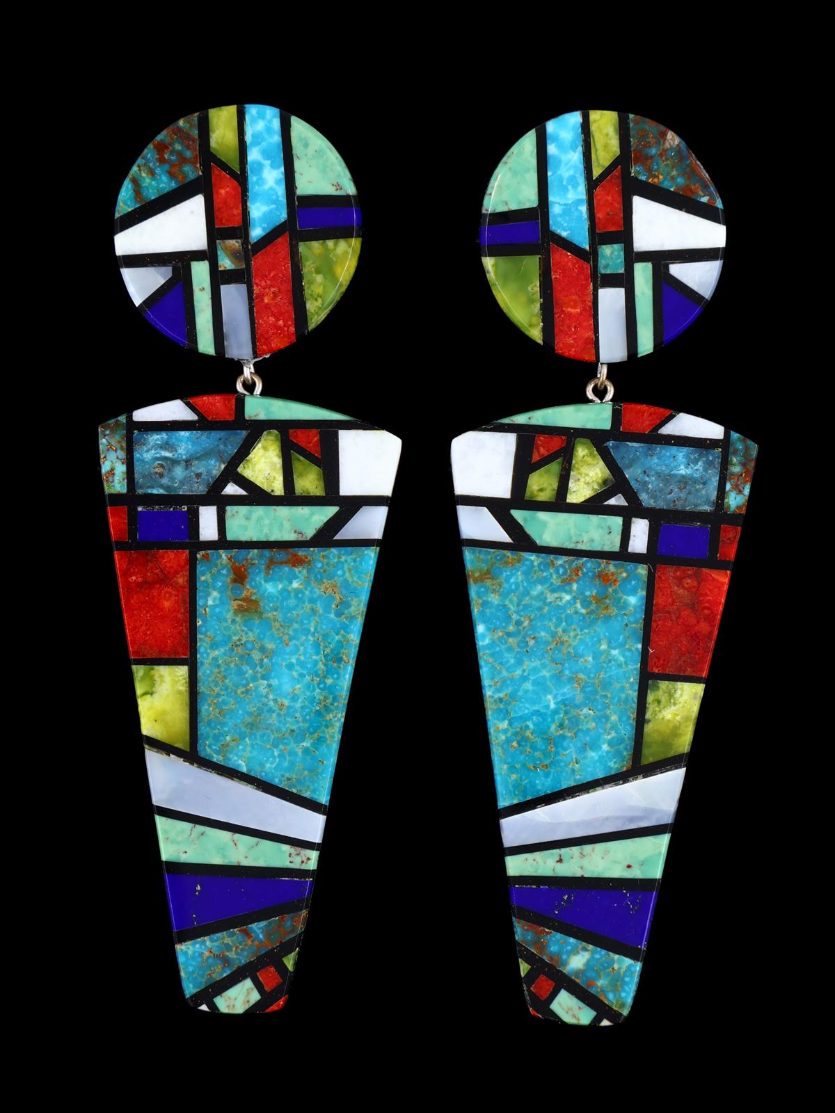 Boucles d'oreilles en mosaïque avec incrustations Santo Domingo