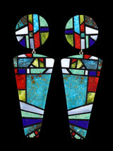 Boucles d'oreilles en mosaïque avec incrustations Santo Domingo