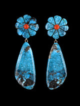 Pendientes colgantes con mosaico y poste con incrustaciones de Santo Domingo