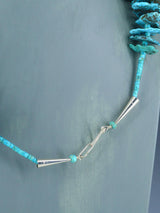 Large Native American Jewelry Single Strand Turquoise Necklace - PuebloDirect.com
