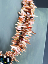 Native American Santo Domingo Mosaic Inlay Pink Shell Necklace