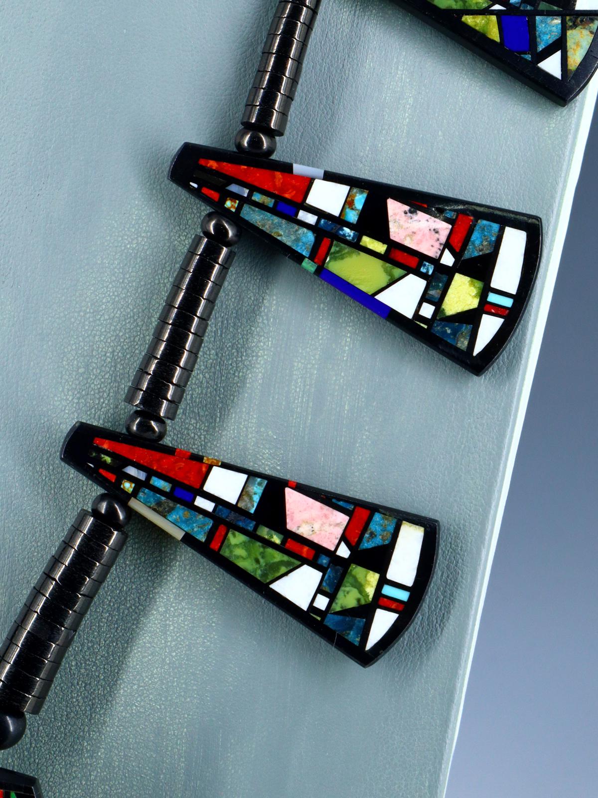 Collier amérindien de Saint-Domingue avec incrustation de mosaïque turquoise