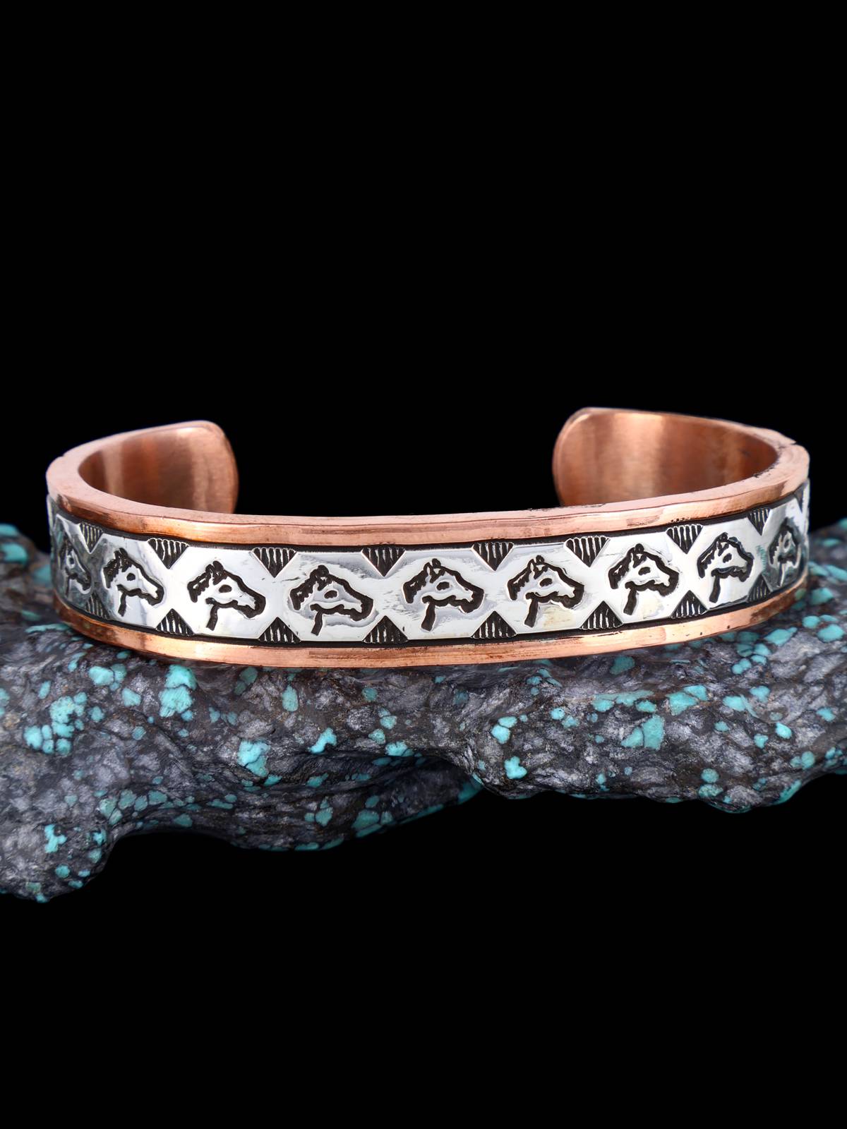 Navajo Sterling Silver and Copper Cuff Bracelet - PuebloDirect.com