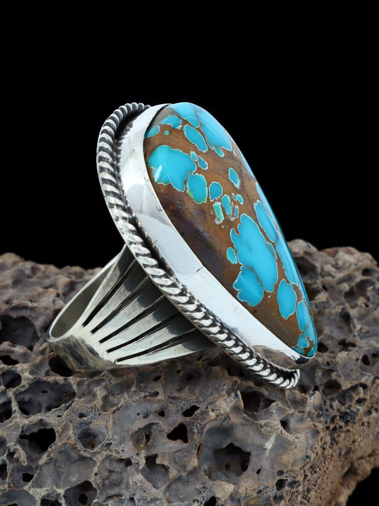 Navajo Sterling Silver Dragonfly Turquoise Ring, Size 9 - PuebloDirect.com