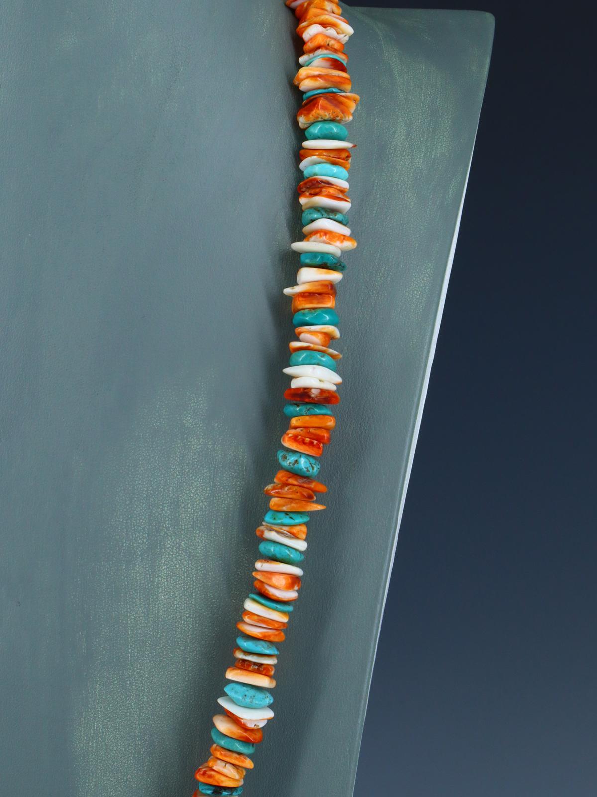 Collar de turquesa de una sola hebra de joyería india nativa americana