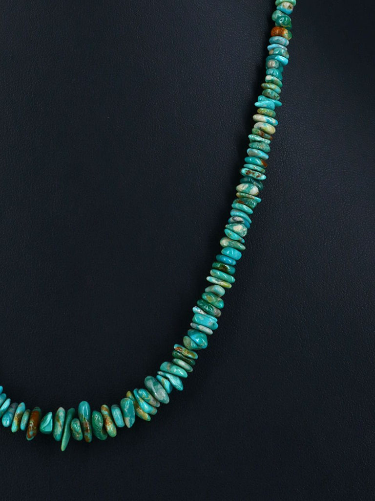 21" Native American Jewelry Single Strand Fox Turquoise Necklace - PuebloDirect.com