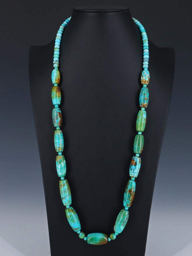 32" Native American Jewelry Single Strand Turquoise Necklace - PuebloDirect.com