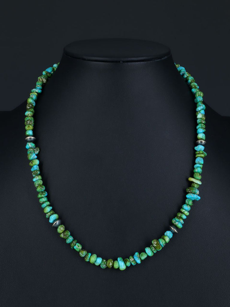 19" Native American Single Strand Sonoran Gold Turquoise Necklace - PuebloDirect.com