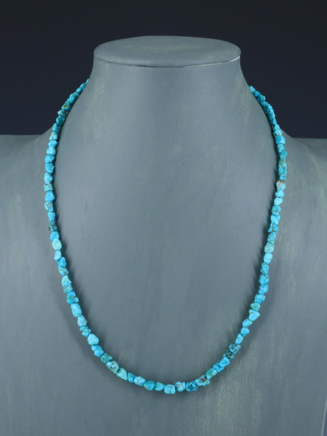 Navajo 21" Single Strand Sleeping Beauty Turquoise Necklace - PuebloDirect.com