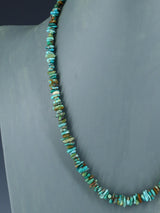 20" Single Strand Natural Carico Lake Turquoise Necklace - PuebloDirect.com