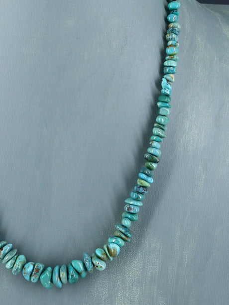 Navajo 20" Single Strand Emerald Valley Turquoise Necklace - PuebloDirect.com