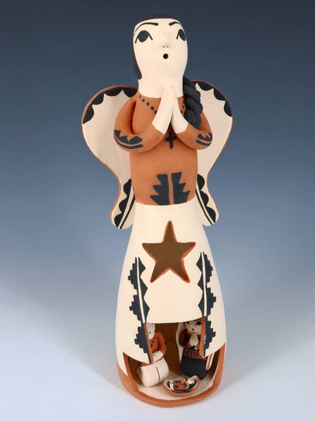 Jemez Pueblo Pottery Nativity Scene Angel Storyteller Doll - PuebloDirect.com