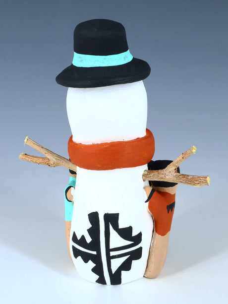 Jemez Pueblo Pottery Snowman Storyteller Figurine - PuebloDirect.com