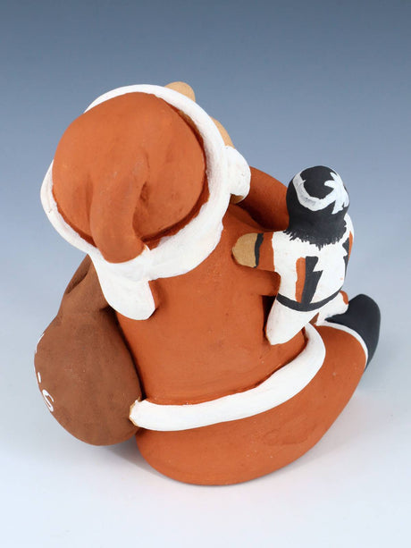 Jemez Pueblo Pottery Storytime Santa Claus Storyteller Doll - PuebloDirect.com