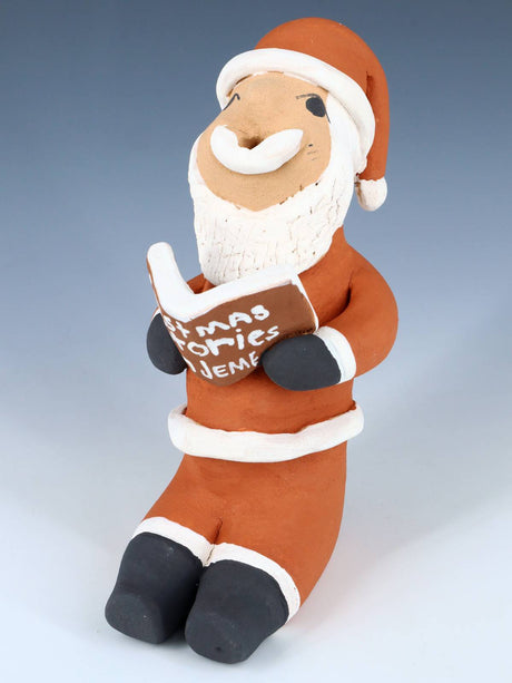 Jemez Pueblo Pottery Storytime Santa Claus Storyteller Doll - PuebloDirect.com