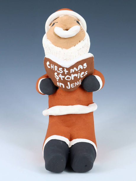 Jemez Pueblo Pottery Storytime Santa Claus Storyteller Doll - PuebloDirect.com