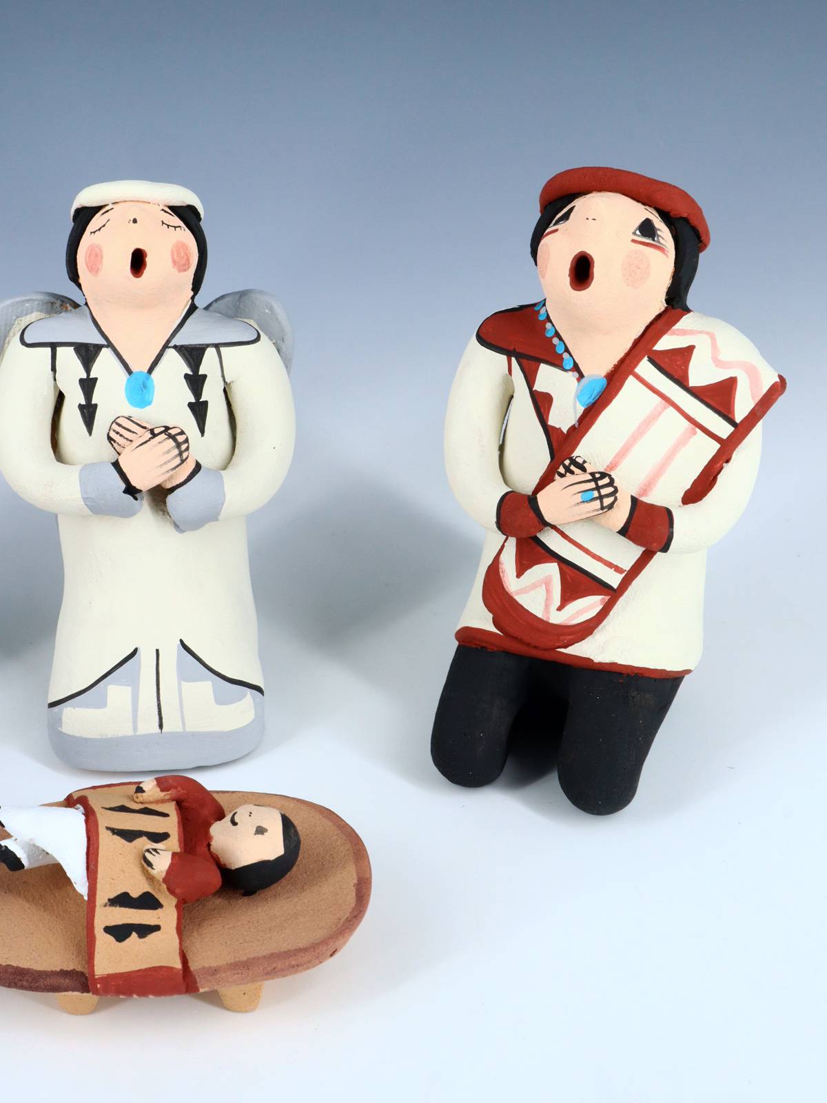 Jemez Pueblo Pottery 5 Piece Storyteller Nativity Set - PuebloDirect.com