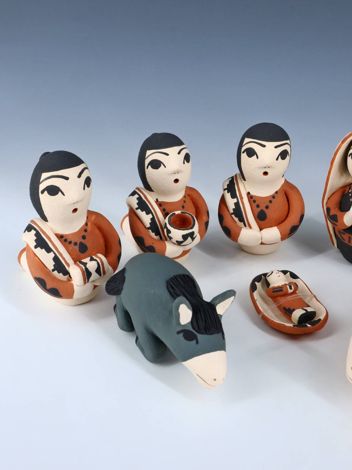 10 Piece Jemez Pueblo Pottery Nativity Set - PuebloDirect.com