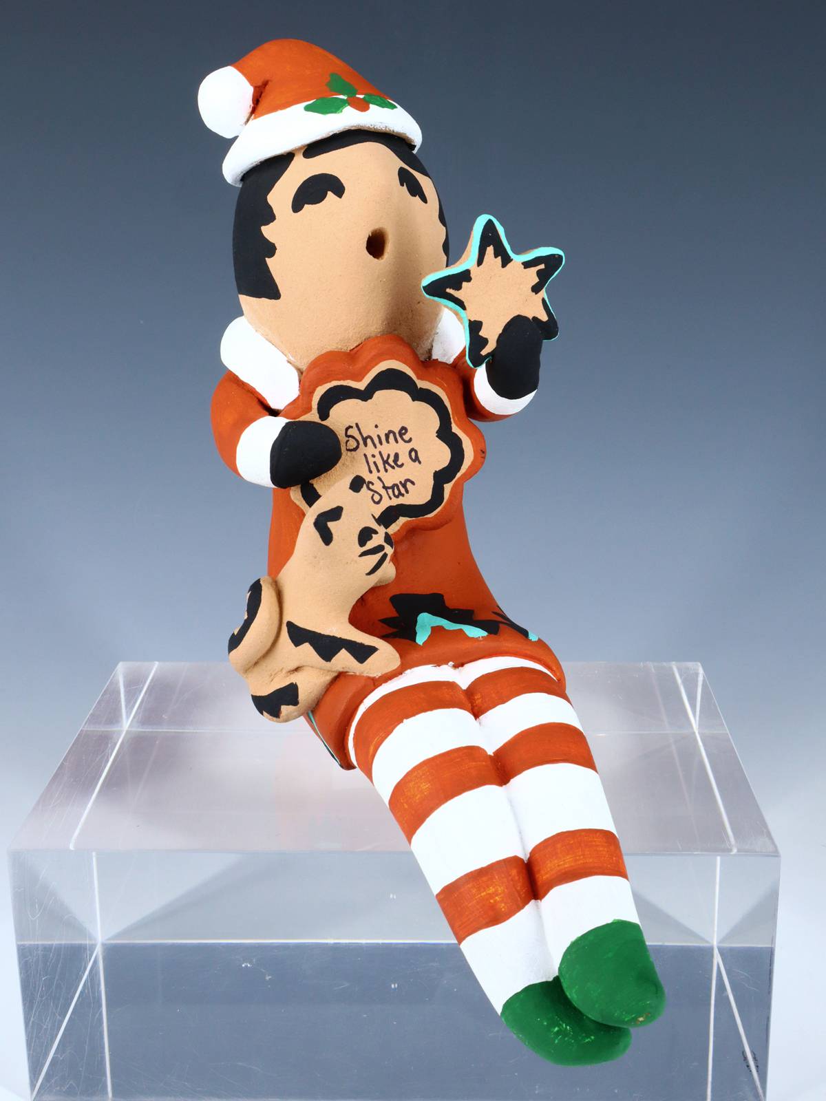 Jemez Pueblo Pottery Elf on a Shelf Storyteller Figurine - PuebloDirect.com