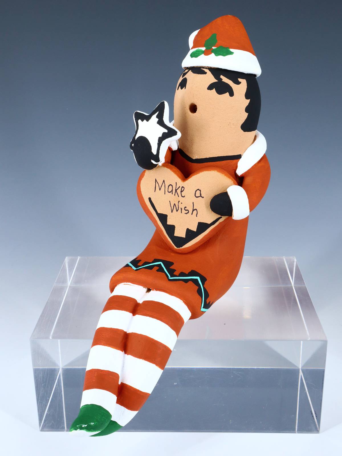 Jemez Pueblo Pottery Elf on a Shelf Storyteller Figurine - PuebloDirect.com