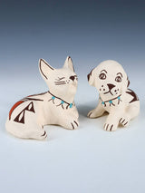 Acoma Pueblo Pottery Kitty and Puppy Pair Figurines - PuebloDirect.com
