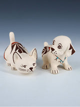 Acoma Pueblo Pottery Kitty and Puppy Pair Figurines - PuebloDirect.com