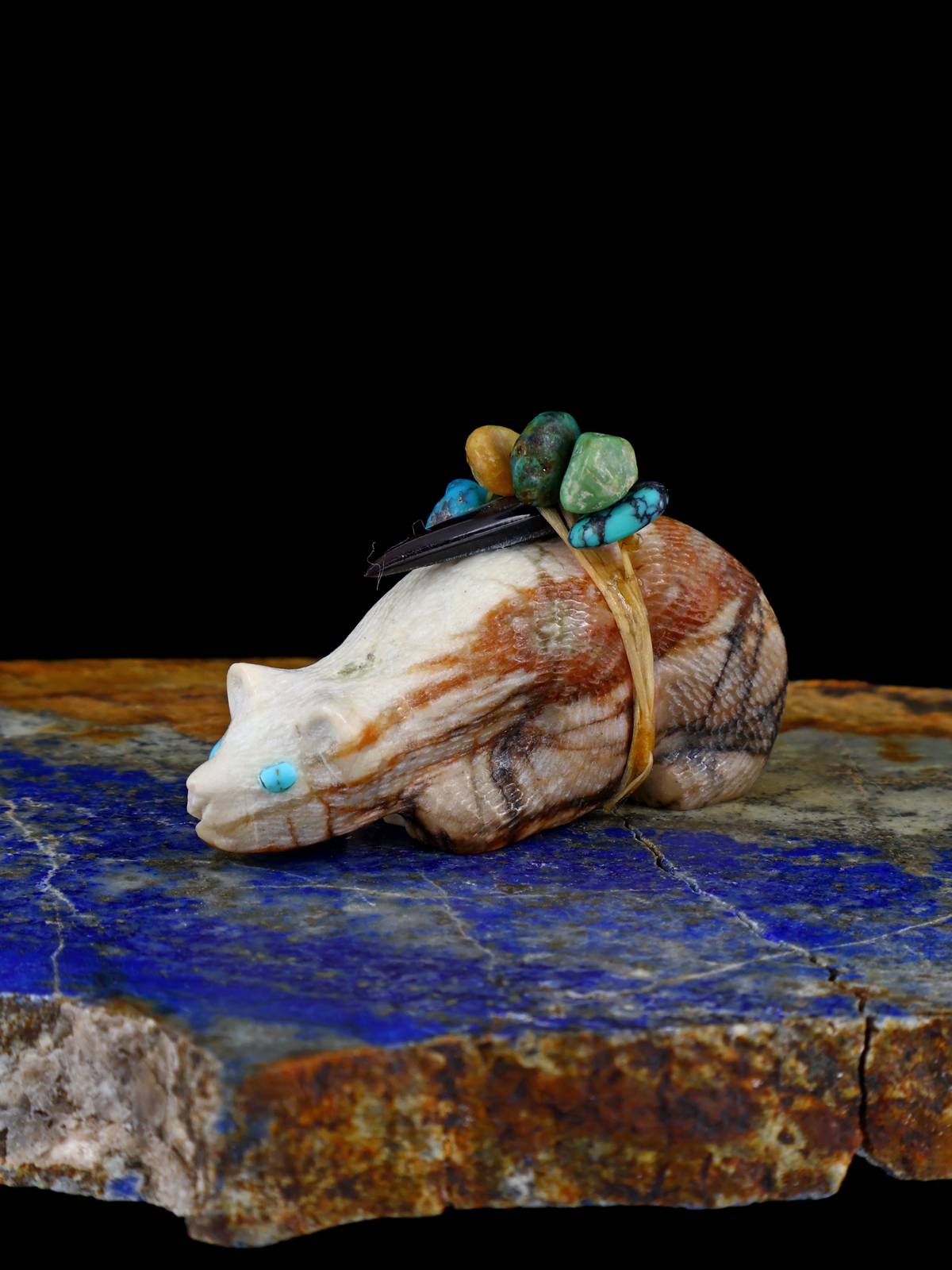 Picasso Marble Bear Zuni Fetish - PuebloDirect.com