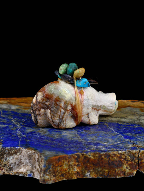 Picasso Marble Bear Zuni Fetish - PuebloDirect.com