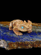 Picasso Marble Horned Toad Zuni Fetish - PuebloDirect.com