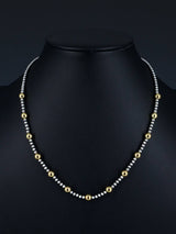 18" 18K Gold and Sterling Silver Beaded Necklace - PuebloDirect.com