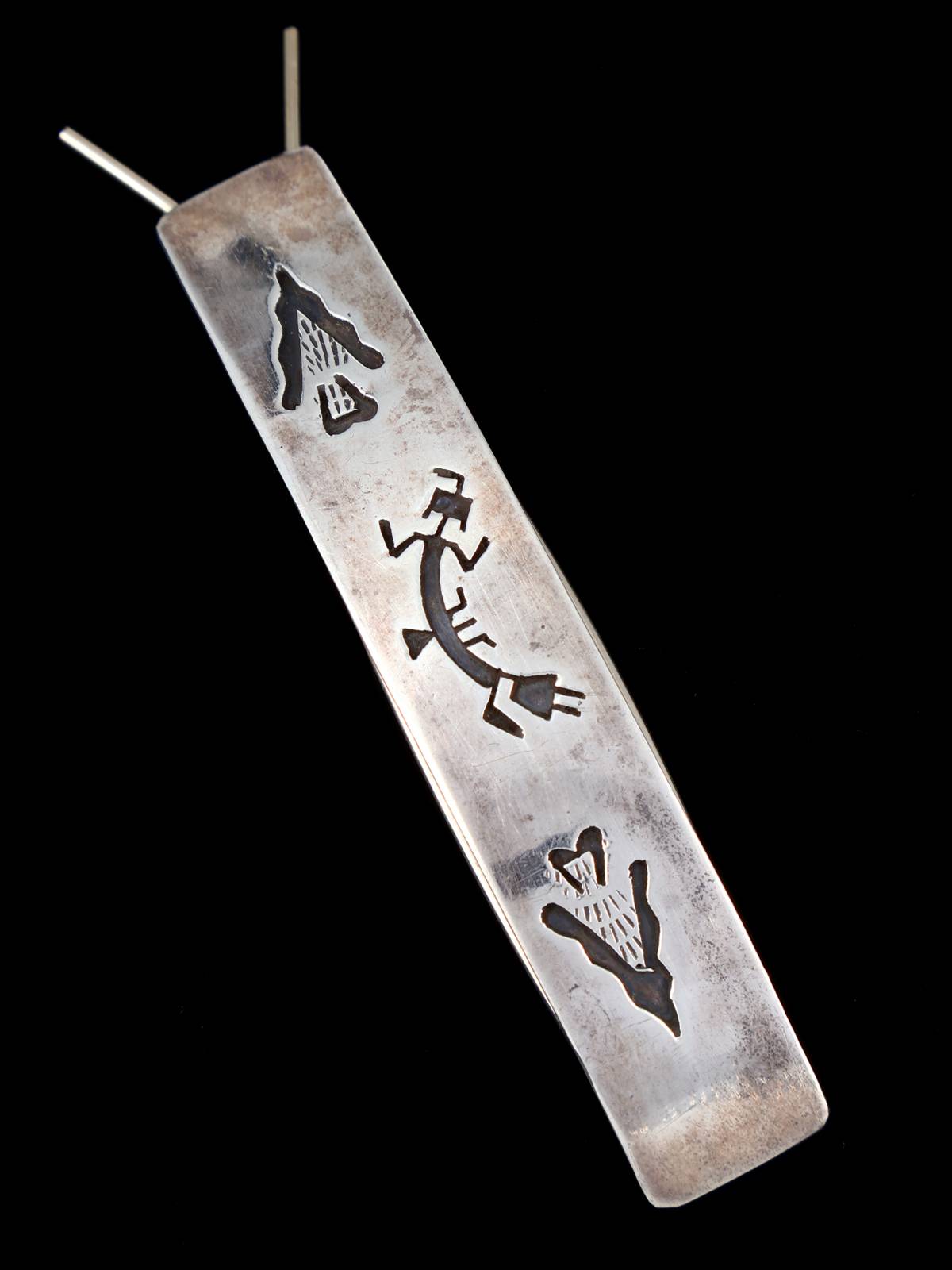 Vintage Native American Jewelry Sterling Silver Hair Clip 