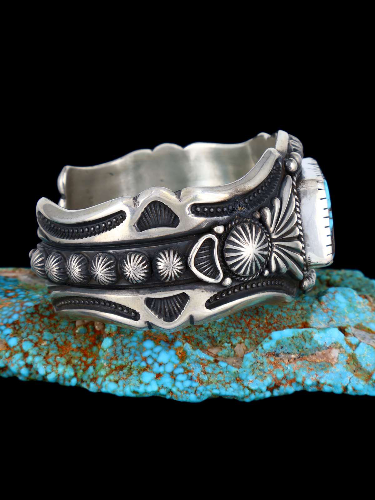 Native American Jewelry Natural Pilot Mountain Turquoise Cuff Bracelet