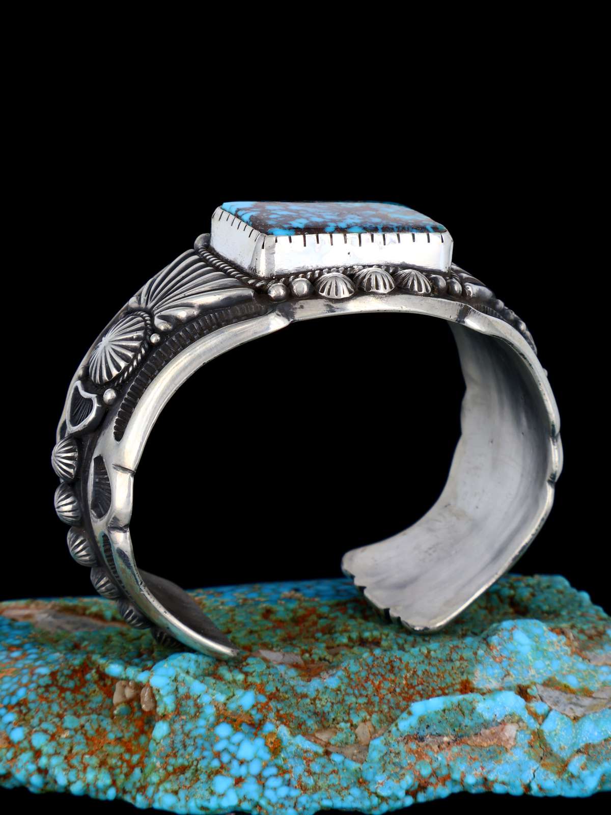 Native American Jewelry Natural Pilot Mountain Turquoise Cuff Bracelet