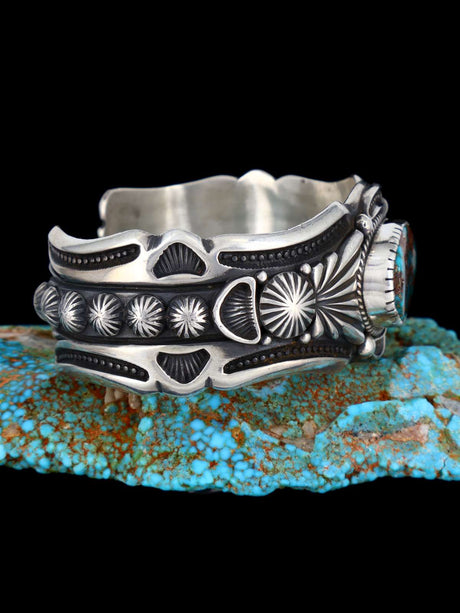 Native American Jewelry Natural Pilot Mountain Turquoise Cuff Bracelet