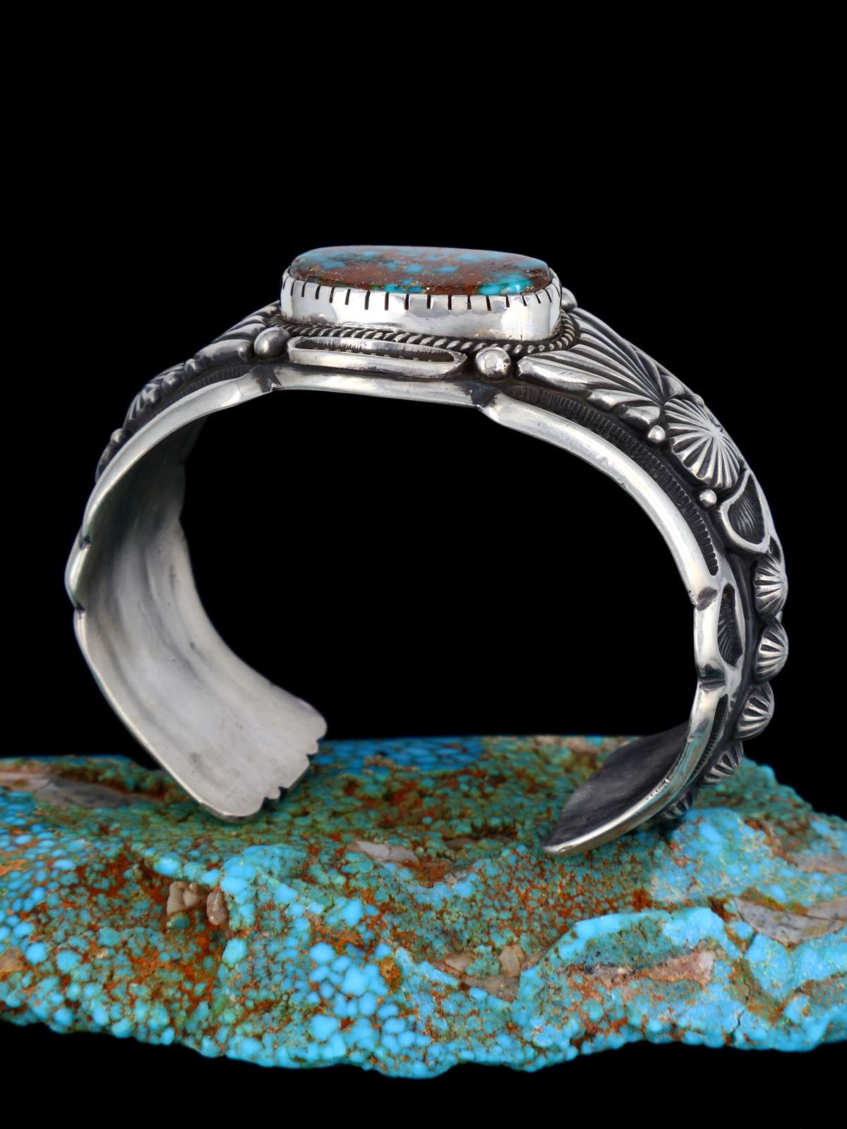 Native American Jewelry Natural Pilot Mountain Turquoise Cuff Bracelet