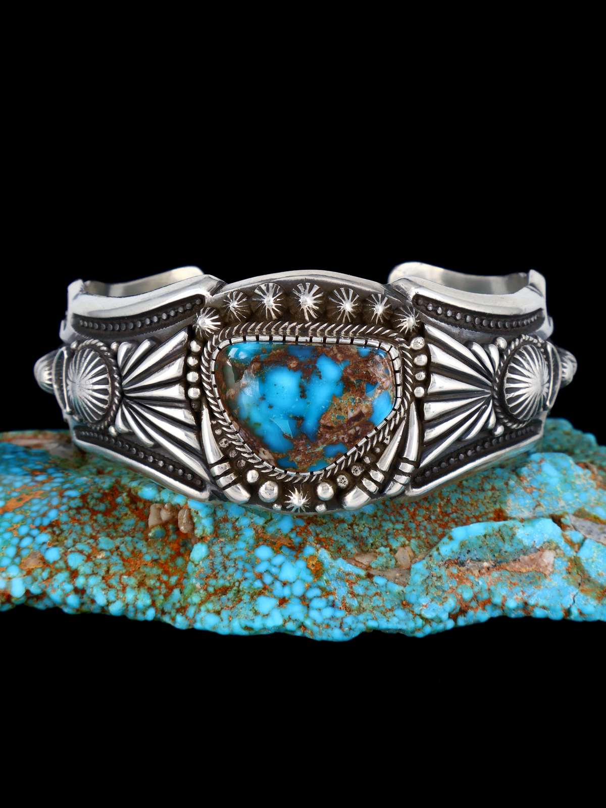 Native American Jewelry Natural Bisbee Turquoise Cuff Bracelet