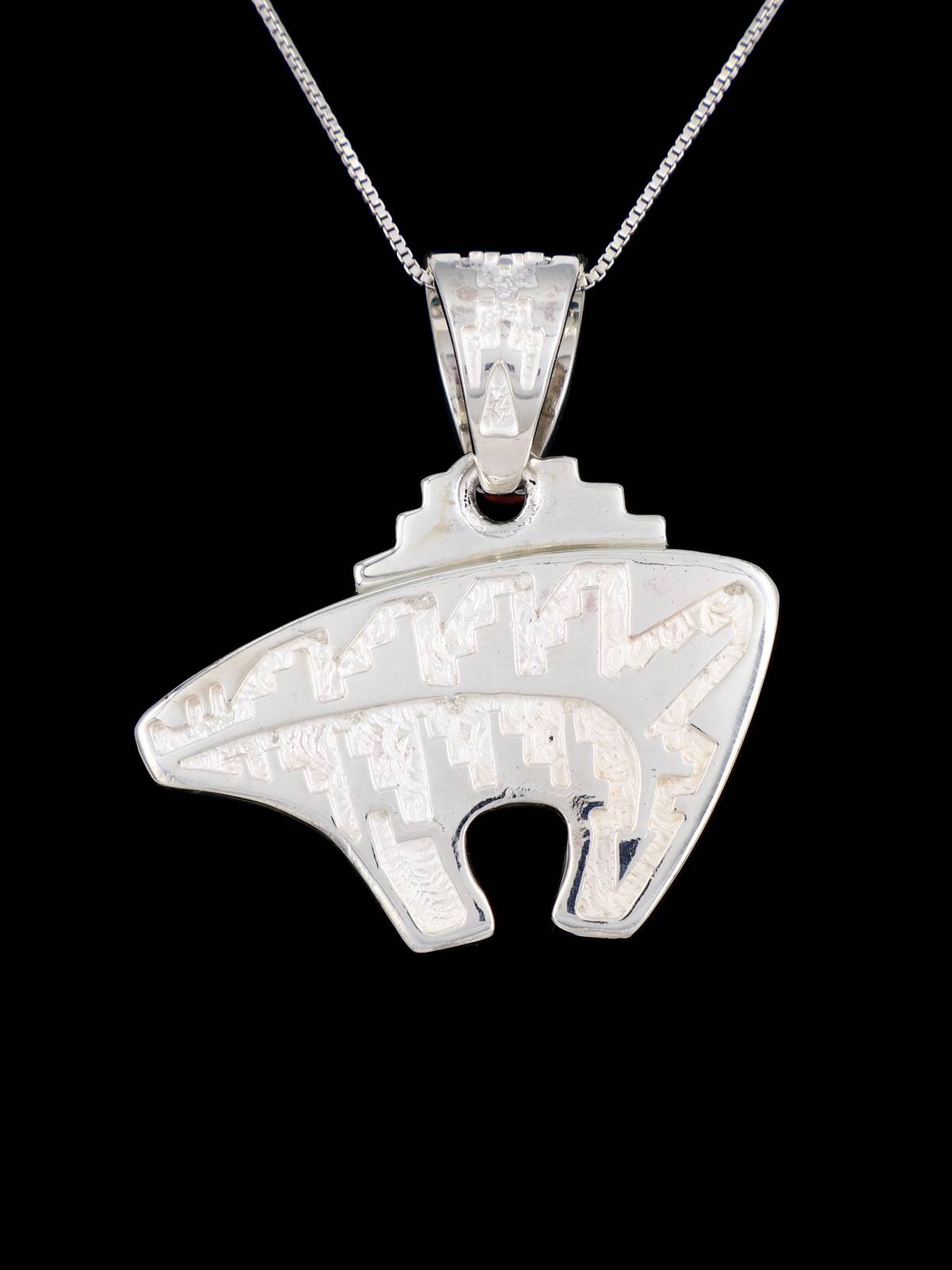 Navajo Turquoise and Spiny Oyster Inlay Reversible Bear Pendant