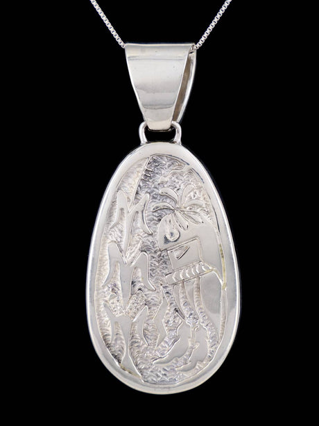 Large Navajo Black Jade and Jasper Inlay Reversible Pendant