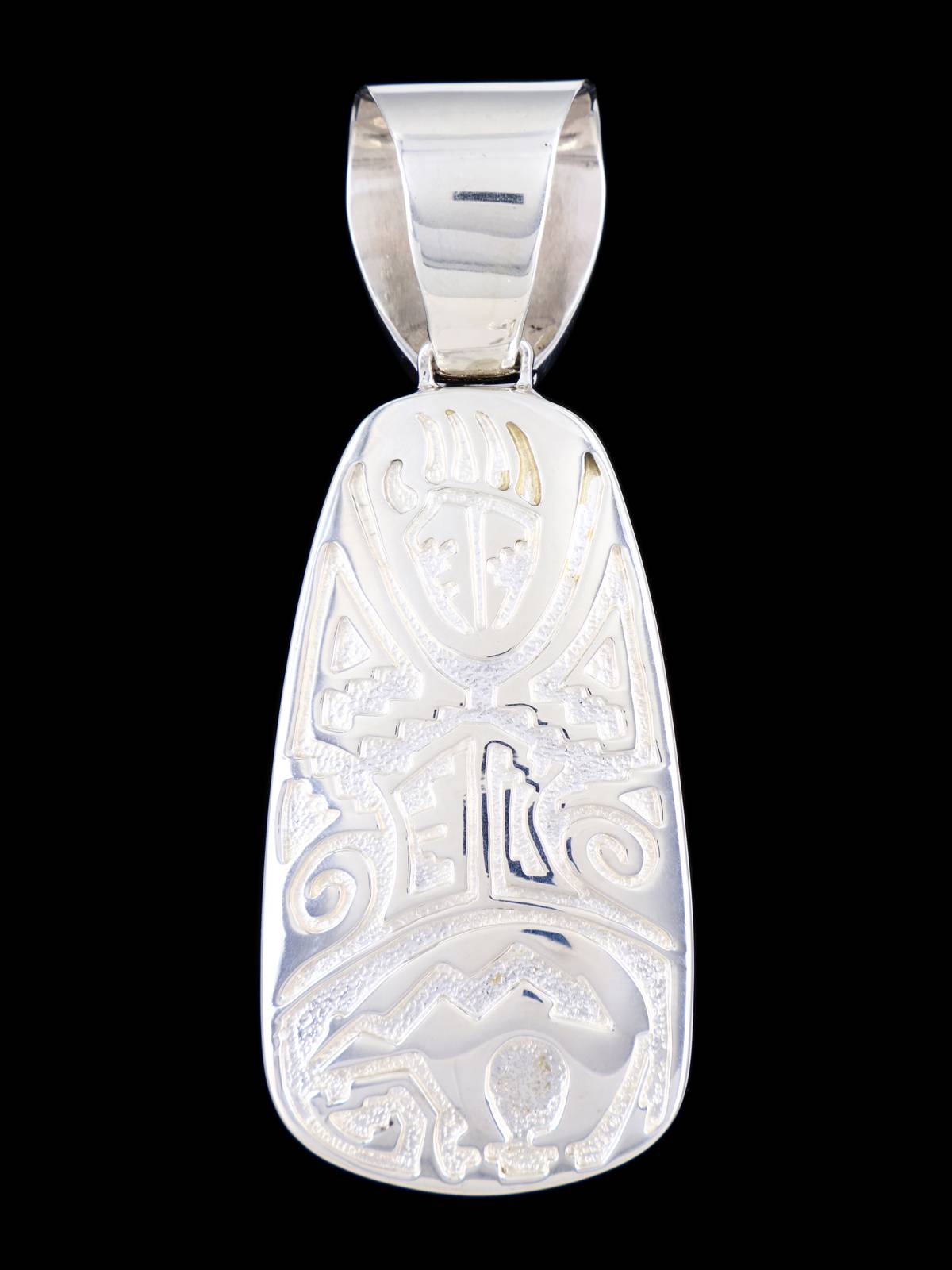 Large Navajo Jasper and Red Opal Inlay Reversible Pendant