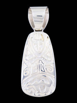 Large Navajo Jasper and Red Opal Inlay Reversible Pendant