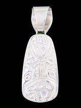 Large Navajo Turquoise and Opal Inlay Reversible Pendant