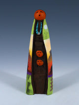 Native American Clay Mother Two Baby Pottery Figural Doll - PuebloDirect.com