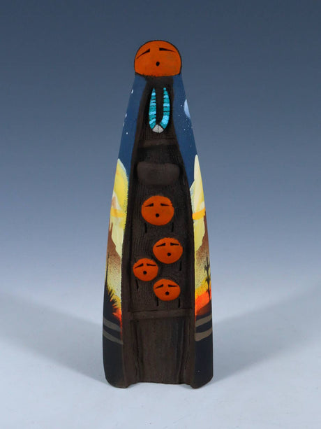 Native American Clay Mother Four Baby Pottery Figural Doll - PuebloDirect.com