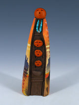 Native American Clay Mother Three Baby Pottery Figural Doll - PuebloDirect.com