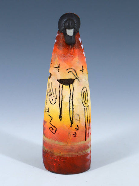 Native American Clay Mother Two Baby Pottery Figural Doll - PuebloDirect.com